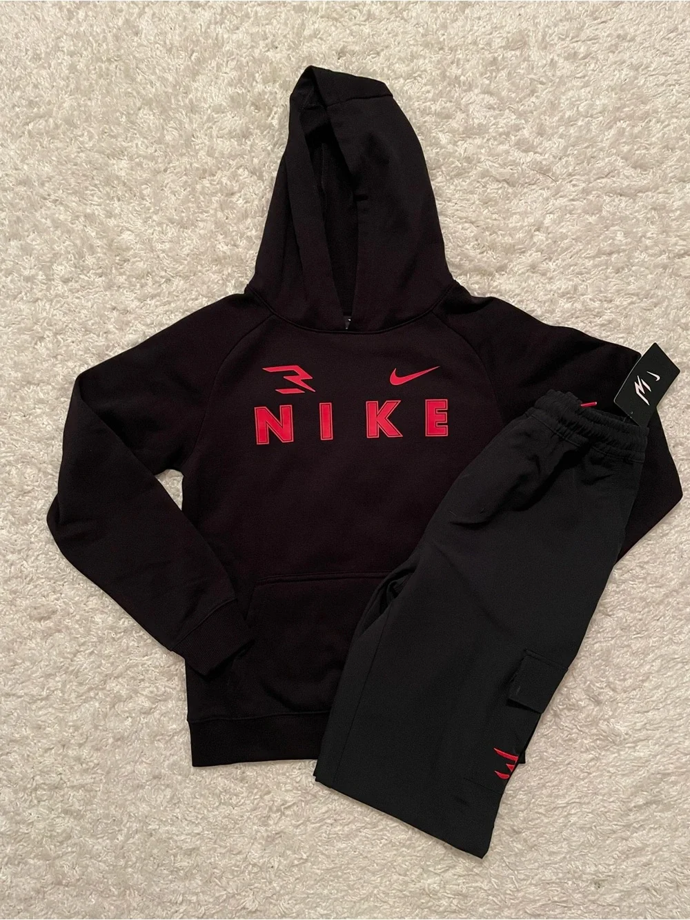 Boys Nike 3BRAND Black and Red Matching set size M (10-12) NWT